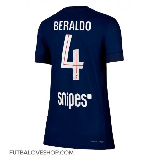 Dres Paris Saint-Germain Lucas Beraldo #4 Domáci pre Ženy 2025-26 Krátky Rukáv